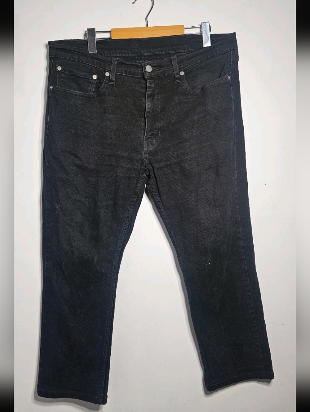 Levi's 514 Jeans Men 36x30 Black Denim Cotton Stretch Straight Fit PC9-00514
